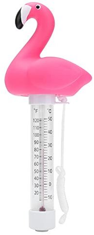 Thermomètre de Piscine Flottant, Motif Tortue Flamant Rose, Lectures Faciles et Précises de Grande Taille pour la Température de L'eau, Incassable avec Ficelle pour la Natation