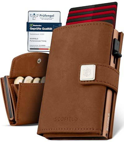 SF SCOFIELD Geldbörse Herren | Portmonee Herren für 11-12 Karten | Geldbeutel RFID Schutz | Portemonnaie | Wallets for Men | Smart Wallet | Kreditkartenetui | Slim Wallet | Kartenetui Klein