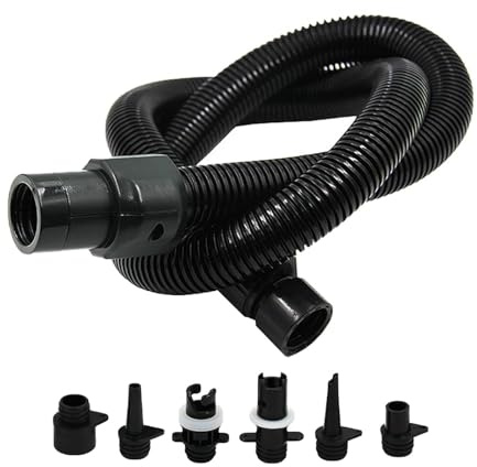 Pumpen-Verlängerungsrohr, Luftpumpen-Ersatzschlauch, aufblasbares Pumpen-Verlängerungsrohr, aufblasbares Schlauch-Set, mit 6 Düsen, für Schwimmer, aufblasbares Zelt, Wassersportpool, Kajak, Floß