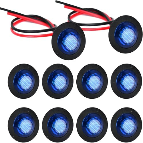 Podazz 10 Stück 12 V Blinker für vorne und hinten zur Fahrzeugmodifikation, LED-Seitenlichter für Beifahrer- und Frachtwagen, mehrfarbig (blau)