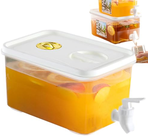 10L Getränkespender mit Zapfhahn, Wasserspender für Kalte Getränke, Kühlschrank Wasserspender mit Filter und Deckel, Kühlschrank Wasserspender, Große Kapazität Limonadenspender, für