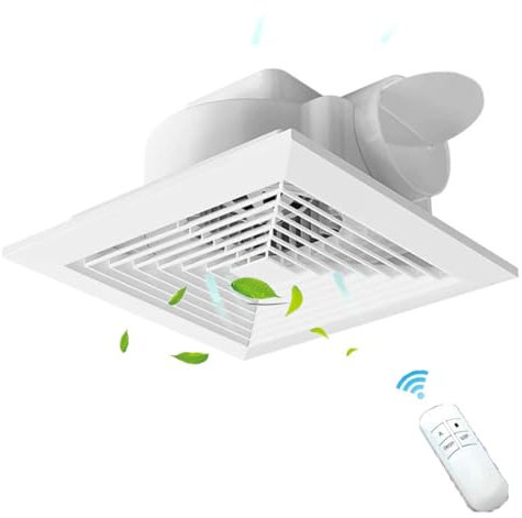 Vcyex Extractor De Baño Extractor De Baño Silencioso con Válvula De Retención Y Control Remoto Ventilador De Inodoro Montado En La Pared Adecuado para Cocina, Baño, Lavadero, Inodoro, Garaje,9 Inches