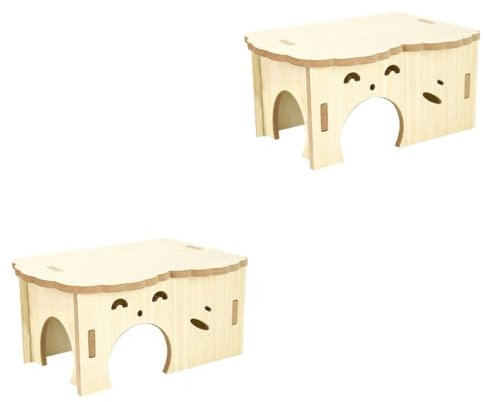 BESPORTBLE 2stücke Hamster Habitat Holzversteck Gemütliches Und Sicheres Versteck Für Hamster Und Meerschweinchen Für Schlaf Und Spiel Aus Hochwertigem Für Kleine Haustiere Geeignet