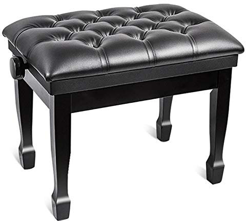 Taburete de piano de madera ajustable en altura de lujo para práctica de instrumentos musicales, asiento acolchado para teclado para la mayoría de pianos