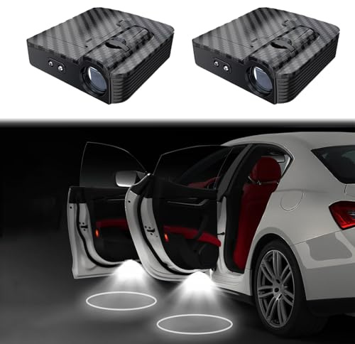SJHAZSL 2 Pezzi Auto Logo luci proiettore, Luci LED Benvenute Cortesia, Portello di Automobile LED Benvenuto proiettore Logo Luce, proiezione con Logo o Testo universali