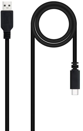 NANOCABLE 10.01.2101-L150 - Cable USB 2.0 3A, tipo USB-C/M-A/M, Color Negro, 1.5 m