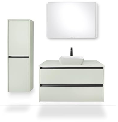 Duravit Sivida Aufsatzwaschtisch, eckig, 400x400mm, ohne Hahnloch, ohne Überlauf, 266001FH00, Farbe: Innenfarbe Weiß Seidenmatt, Außenfarbe Blassgrün Matt