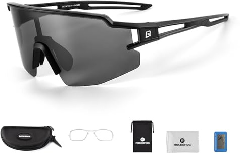 ROCKBROS Fahrradbrille Polarisiert Cycling Glasses für Männer und Frauen Sportbrille Outdoor-Sport winddicht und Sand Fahrradzubehör Radbrille Herren