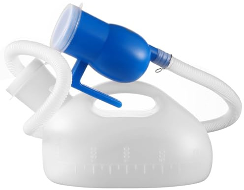 Men Urinal Bottle Portable Toilet Male Pee Bottle Reusable Urine Bottle Collector Bed Pan with 71 Long Tube and Lids for Hospital Camping Elderly Bedridden Person (2L)