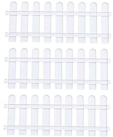 DECHOUS 5 Stück Weißer Kunststoffzaun 40 cm Hoch - Gartenzaun - Rollzaun Weihnachtsbaumzaun Ideale Randeinfassung Für Blumenbeete Und Gartenanlagen Langlebig Und Wetterbeständig