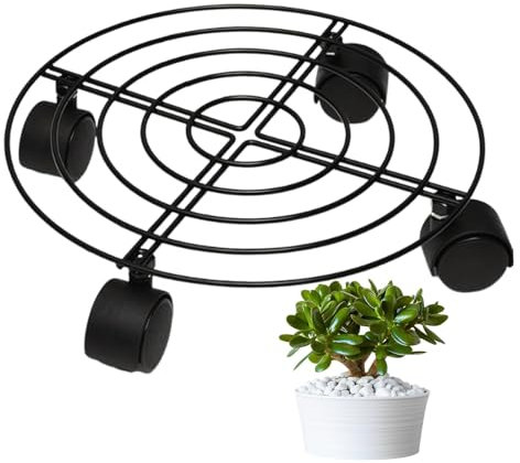 Pflanzenrolle, Pflanzenständer mit Rad - Hochleistungsrunde multifunktionaler Topfhalter - Hochleistungs -Blumenwagen -Wagen, Glatte Schiebetopfer für Garten, Terrasse, Innenräume, Hof