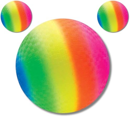 TC Toys 3-Pack Jumbo Rainbow Beach Balls - 45cm Large Inflatable PVC Balls - Durable, Quick-Inflate, Perfect for Pool & Beach Games