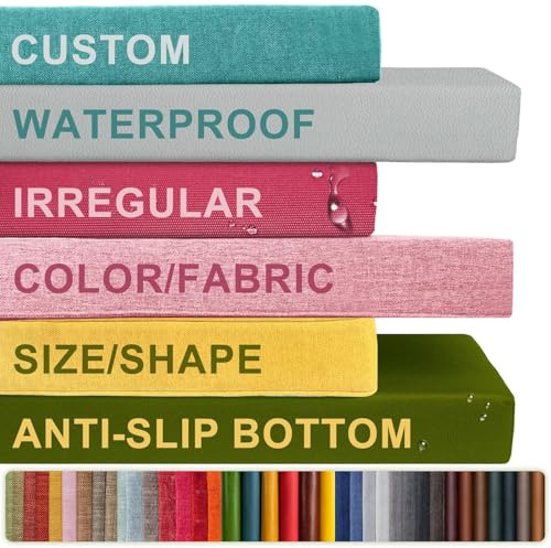 Homesally 5 cm,Cojines De Banco Personalizados, Almohadillas De Asiento Antideslizantes, Lavables Y Extraíbles, para Interiores, Exteriores, Muebles, Ventanas, De Banco De Jardín