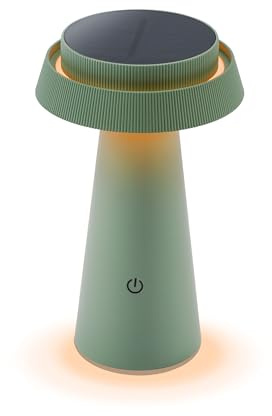 Esotec Solar Tischleuchte Tischlampe Sissi, Bernstein, dimmbar, USB-C 10292 | Solar Tischleuchte Ø14cm x H23cm, Kunststoff mint, Bernstein 1800K/2700K/3000K, 40-400lm, 10Std, USB-C, 2000mAh Akku wechselb
