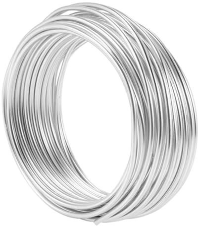 Vocdikficy 2 Stück 2 mm Aluminiumdraht, 10 M Bastel-Silberdraht für die Schmuckherstellung, Tonmodellierung, Bonsai und Modell, Einfache Installation, Einfach zu Verwenden
