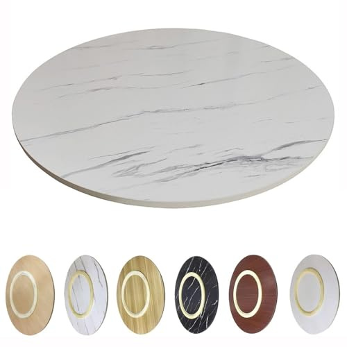 Grand plateau de service en bois de 76,2 cm – Plateau tournant pivotant à 360° pour table de salle à manger ronde – Parfait pour recevoir et servir