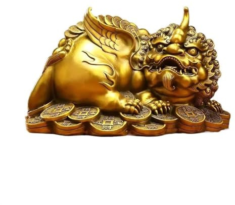 ZXQUEGF Sculpture Fortune Ornaments Chinese Living Room Wine Cooler Decorations Luxury Copper Crafts Gift Collection Feng Shui Ornaments(Medium)