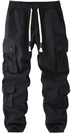 LVCBL Cargo Trousers for Men Cotton Multi Pocket Casual Outdoor Work Pants Camouflage M