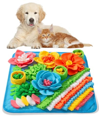 SEESUNO Snuffle Mat for Dogs - Large 39x39cm Pet Foraging Mat, Slow Feeder Puzzle Toy for Puppies & Adult Dogs, Mental Stimulation, Anxiety Relief & Smell Training Indoor Activity