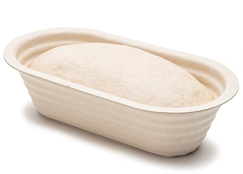 Brod & Taylor Banneton Batard 10” Proofing Basket for Sourdough & Artisan Bread Baking – Stackable, Made From Bamboo & Sugarcane Pulp (1-Pack)