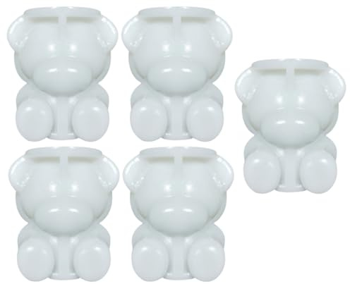 Toyvian 5 pièces Moule à Glaçons Silicone Ours Moule Souple Non Adhérent pour Boules de Glace Décoratives Résistant Haute et Basse Température pour Cocktails et Whisky