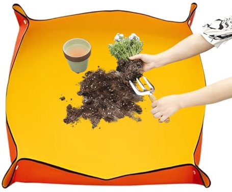 Yidueace Umtopfmatte für Zimmerpflanzen, 1x1m wasserdichte Gartenunterlage, Pflanzunterlage für drinnen, Praktische Matte zum Umtopfen Gießen Pflanzenpflege im Haushalt Garten