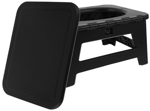 VICASKY Pot de Chambre Portable Pliable Petit Format Noir Siège de Toilette Adulte Compact et Étanche pour Camping Voiture et Urgence Pot Portable Stable et Léger pour Extérieur et