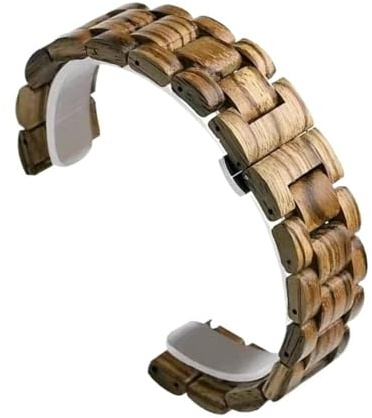 Träarmband 20 mm 21 mm 22 mm 23 mm universellt utbytesarmband for män och kvinnor med snabblås(A,23MM)