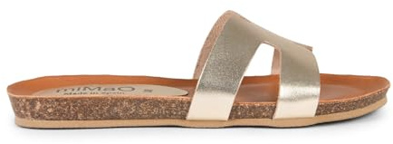 Sandalias Planas de Pala con Plantilla de Gel Platino, EU 39