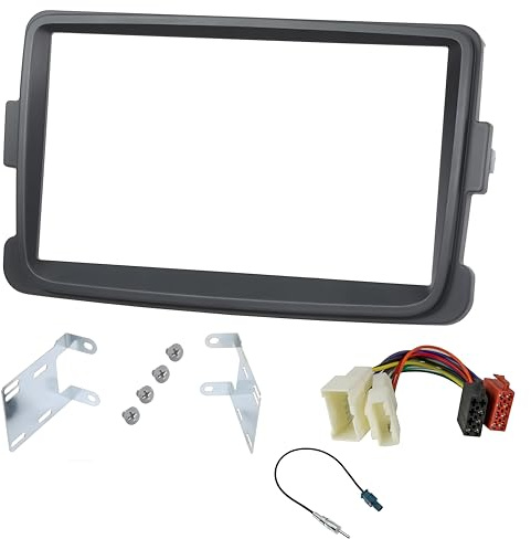 Sound-way - 2 Din fascia car stereo kit for DACIA RENAULT sandero duster 2012-2017 dark grey - 2D-dacia-GF