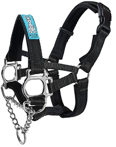 Dog Head Collar, for Large, XL and Giant Breeds, Black, Size 3 | UK Made, Maximum Control, Stop Pulling, Does Not Ride Up, Anti Chew, Fully Padded, Neoprene Lined, Heavy Duty