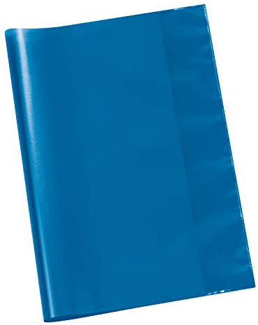 VELOFLEX - Schulhefthülle DIN A4 PP Transparent Blau 25 Stück | Transparente PP-Folie ohne Namensetikett, schützt Schulhefte und ermöglicht freien Blick auf das Cover
