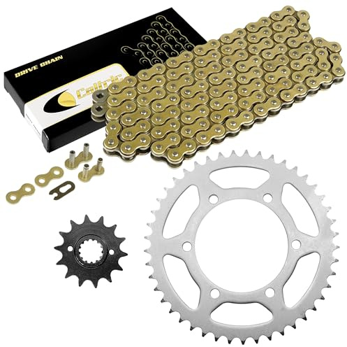 Caltric Drive Chain & Sprockets Kit Compatible with Kawasaki Ex250F Ninja 250R 1988-2007