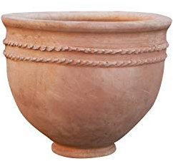 Biscottini Terracotta blumentopf groß aus Sahara 65x65x55 cm | Amphore Garten auf Made in Italy | Terrakotta blumentöpfe | Blumentopf Gross