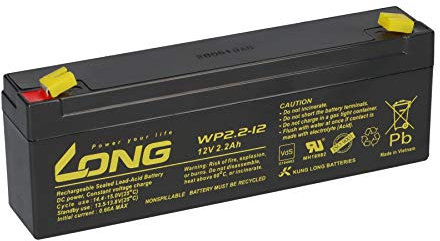 12 V 2,2 Ah Long WP2.2 – 12 VDs batteria AGM al piombo 2,1 Ah 2,3 Ah impianto di allarme