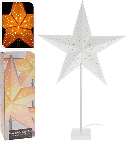 Spetebo LED Weihnachtsstern Tischlampe - 68 x 44 cm - mit Netzteil - Tischleuchte Fenster Deko Stern