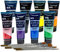 SOL 12pk Acrylic Paint Set 8x120ml Versatile Paints + 4 Brushes for Artists - Vibrant Colours for Canvas, Rock, Ceramic, and Wood - Fast-Drying, Water-Based Paint for Adults, Kids, and Hobbyists