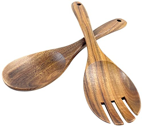 EWEIGEER Salatbesteck aus Akazienholz, 26,7 cm, 2 Stück