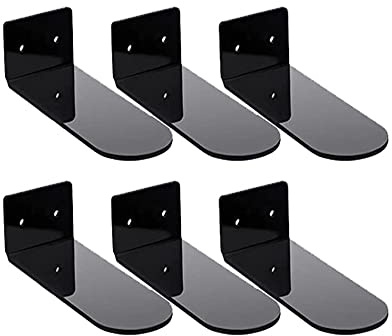 SagaSave 6 Stück Schwarze schwimmende Schuh Regale Transparente Acryl-Wand-Schuh-Display-Regale für Display-Schuh und Sneaker