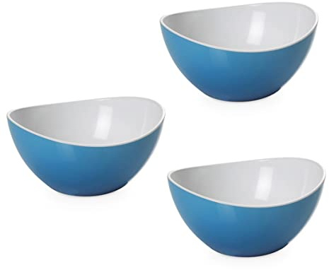 omada Design 3 Schalen aus Kunststoff, zweifarbig, 40 cl, bruchsicher, stapelbar, spülmaschinenfest, Linie Trendy