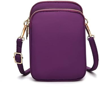 Casecret Mini Tasche Damen Handy Schultertasche Kleine Handytasche zum Umhängen mit Geldbörse Umhängetasche Brieftasche Kartentasche Crossbody Bag für iPhone 14 13 11 Samsung Xiaomi Bis zu 7 Lila