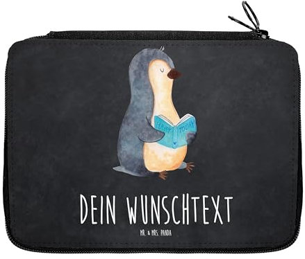 Mr. & Mrs. Panda Personalisierte Federmappe Pinguin Buch - Geschenke, Federmäppchen mit Namen, Ferien, Urlaub, PersonalisierteS Stifte Etui, Stifterolle, Lesen