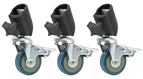22Mm roulettes Pivotantes pour Lumières Stands Photographie Trépieds, 3pcs Set Light Stand roulettes Pivotantes avec Frein, pour Photographie Lumières Stand Studio Photo Vidéo