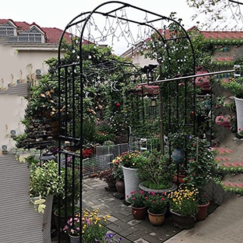 Rosenbögen, Gartenbogen, Metallpavillon, Klettern für Kletterpflanzen, Wetterbeständigkeit, wetterfester verzinkter Bogen, verwendet für Innen/Außen/Garten/Rasen/Garten/Hochzeit/Dekoration
