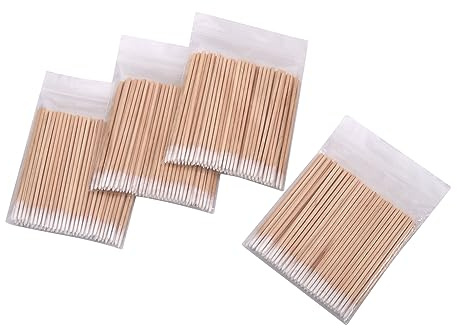1200pcs Nails Wood Cotton Swab Cleaning 7cm Microbrush Eyelash Sticks Buds Tip Ear Toothpick Makeup Eyebrow Sticks Glue Removing Tattoo Makeup Cosmetics (600PCS)