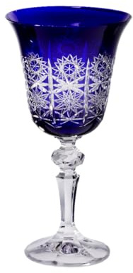 CRISTALICA Weinglas Schleuderstern Laura 170ml Blau