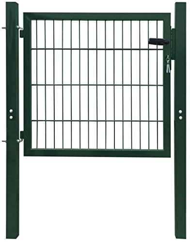 Homgoday Gartentor 2D (einzeln) grün 106 x 130 cm, Tor für den Außenbereich, Zauntür für Gehege, Gitterzaun