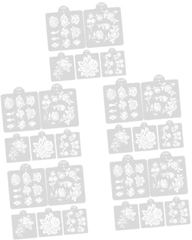 VILLCASE 25blätter Rosen Schablonen Wiederverwendbare Schablonen Für Kreative Bastelprojekte Aus Robustem Pet-material Für Malerei Und Möbel
