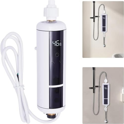 Chauffe-Eau Instantané Chauffe-Eau Instantané Électronique, Mini chauffe-eau instantané 3.5kW Chauffe-Eau, Affichage LED, Sans réservoir