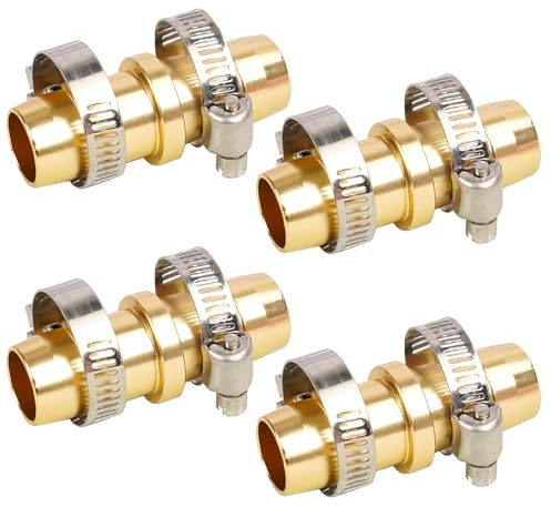 Hourleey 4 Pack Garden Hose Repair Kit, Hose Connector Repair Mender Kit with Stainless Clamp, Fits 3/4-5/8 Water Hose Repair Fittings